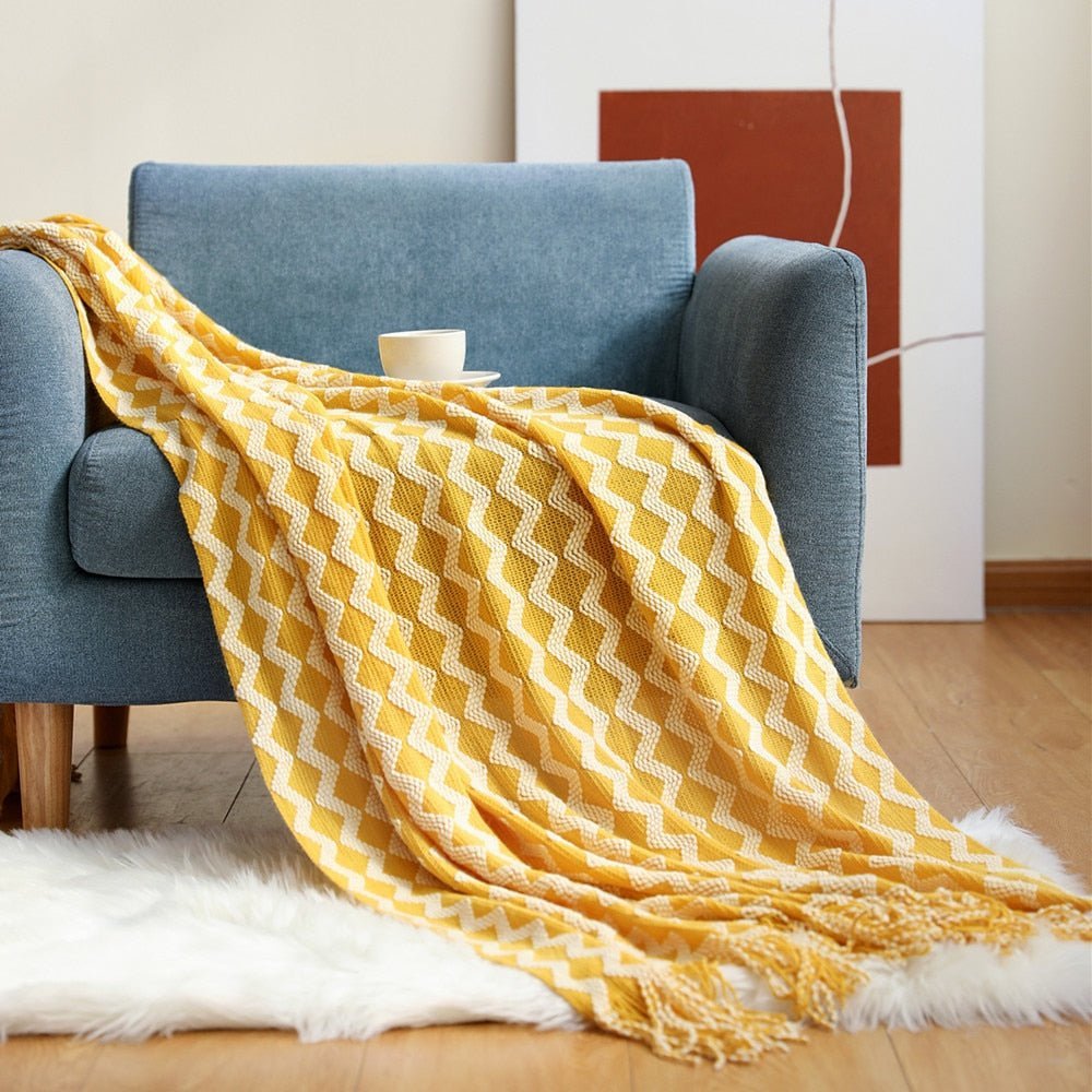 Kuschelige Strickdecke für Sofa und Bett