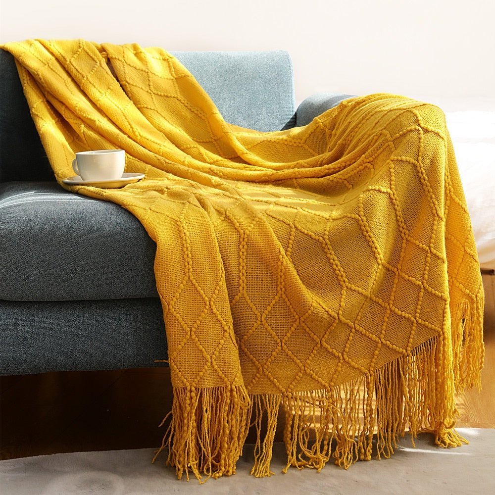Kuschelige Strickdecke für Sofa und Bett