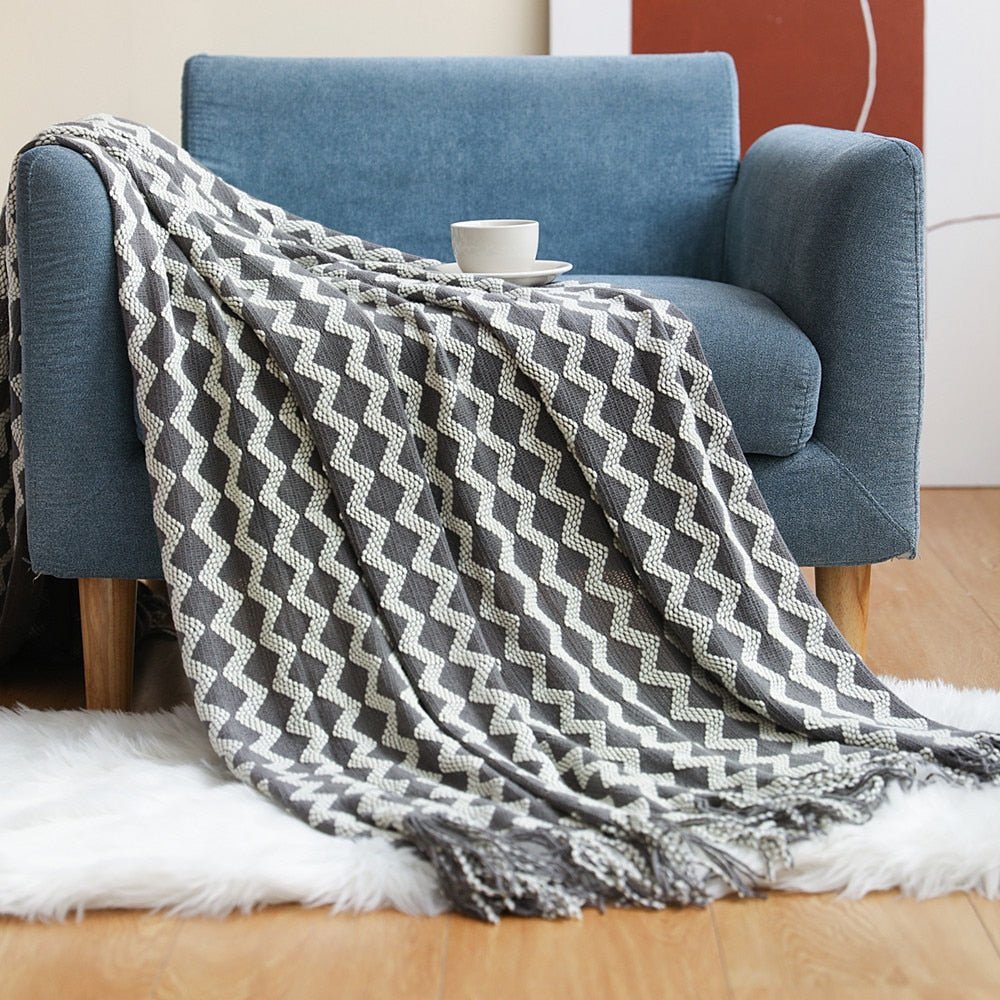 Kuschelige Strickdecke für Sofa und Bett