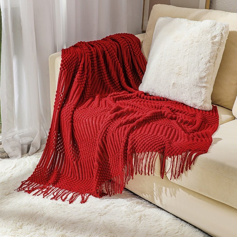 Kuschelige Strickdecke für Sofa und Bett