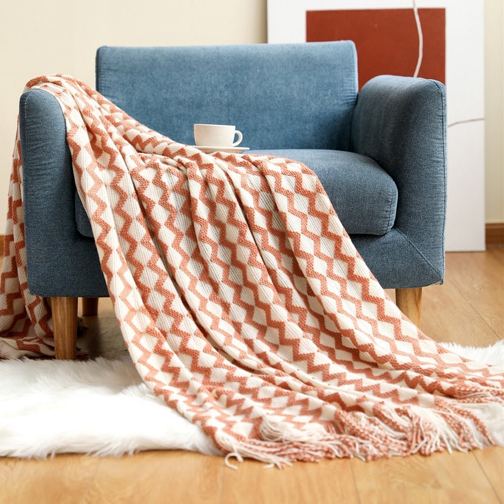 Kuschelige Strickdecke für Sofa und Bett
