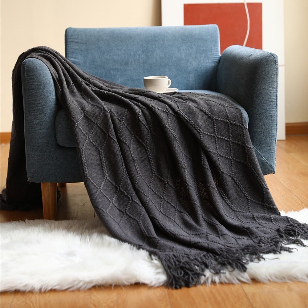 Kuschelige Strickdecke für Sofa und Bett