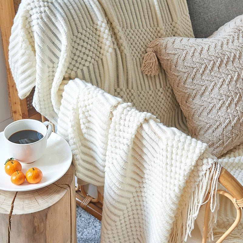 Kuschelige Strickdecke für Sofa und Bett