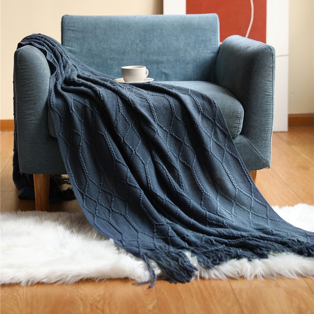 Kuschelige Strickdecke für Sofa und Bett
