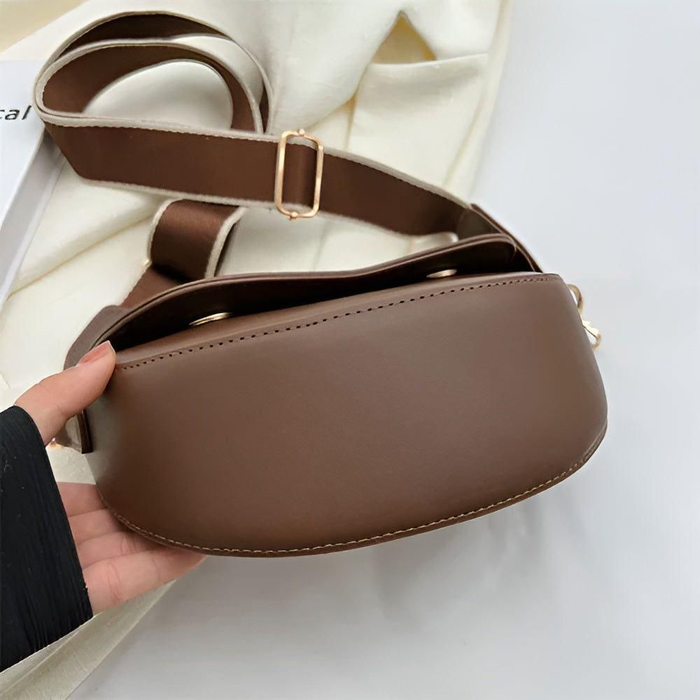 Elegante PU-Leder Umhängetasche Damen mit Breitem Schulterriemen – Stylische Crossbody Bag für Alltag und besondere Anlässe 6