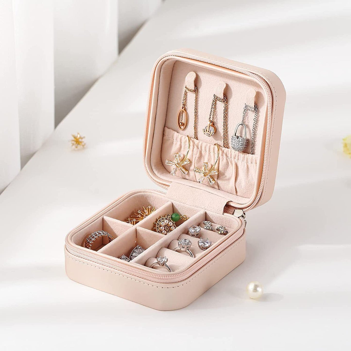 Tragbare Schmuckbox aus Leder