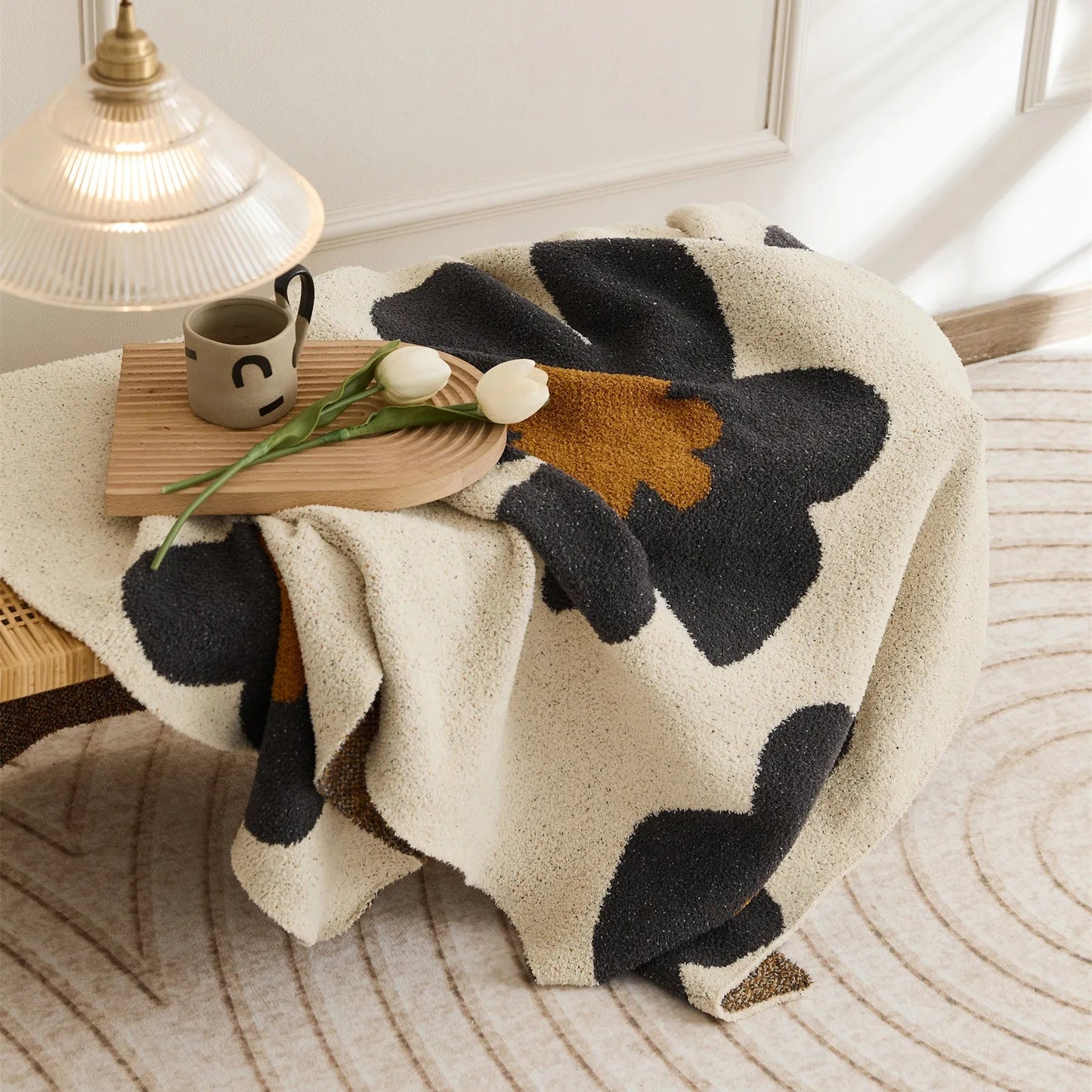Superweiche Kuscheldecke mit Blumenmuster