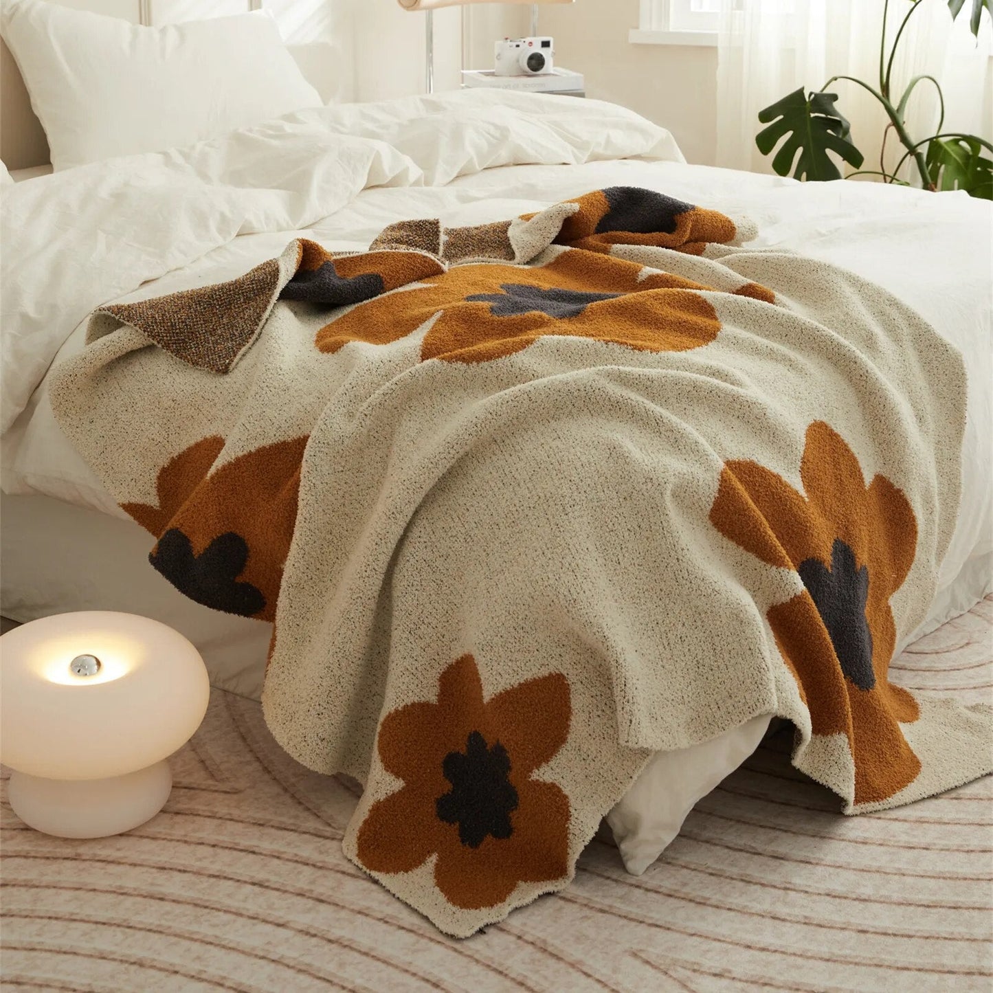 Superweiche Kuscheldecke mit Blumenmuster