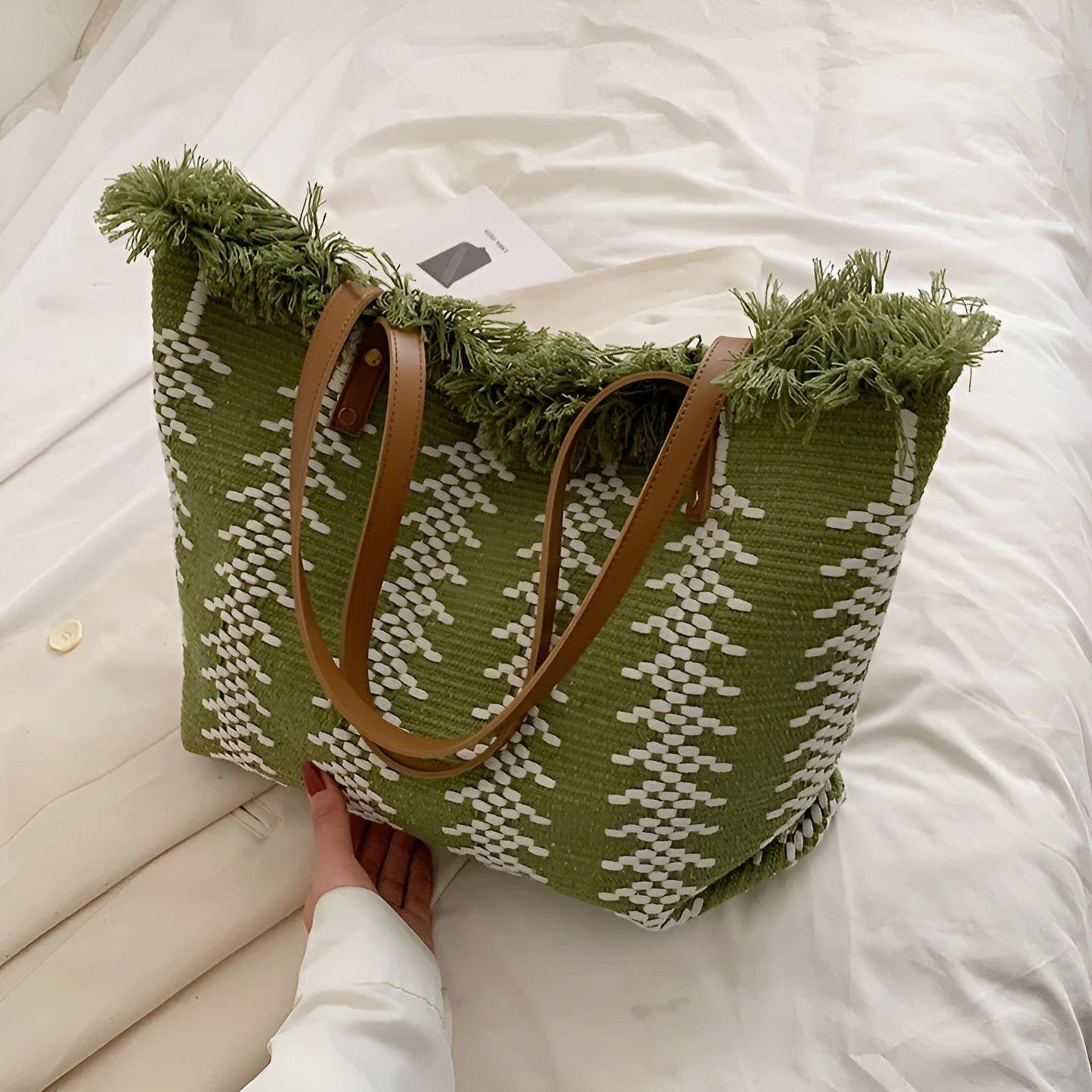 Variant image for Elegante Große Strandtasche für den Sommer – Geräumige Badetasche mit Sicherem Knopfverschluss und Leichtem Design-3