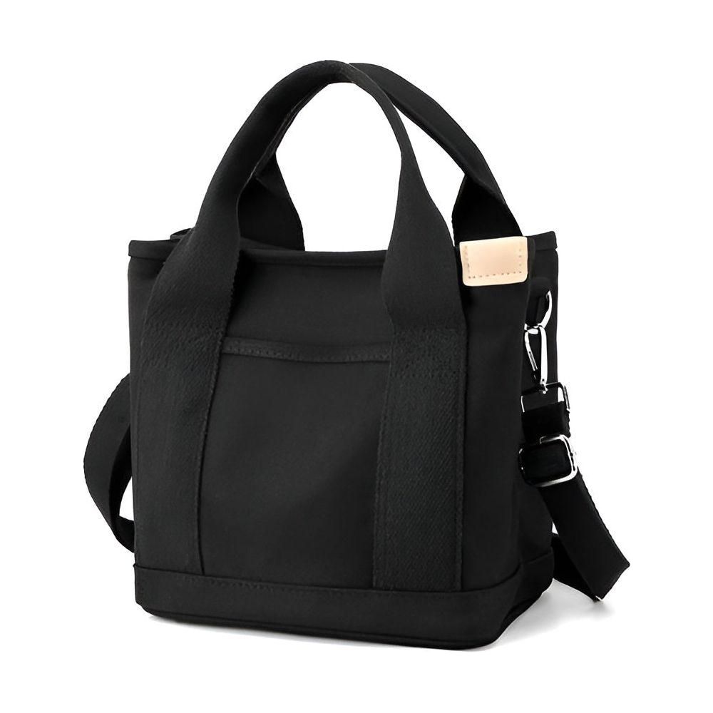Variant image for Elegante Handtasche Damen aus strapazierfähigem Canvas mit verstellbarem Schultergurt und geräumigem Hauptfach – Schwarz-2