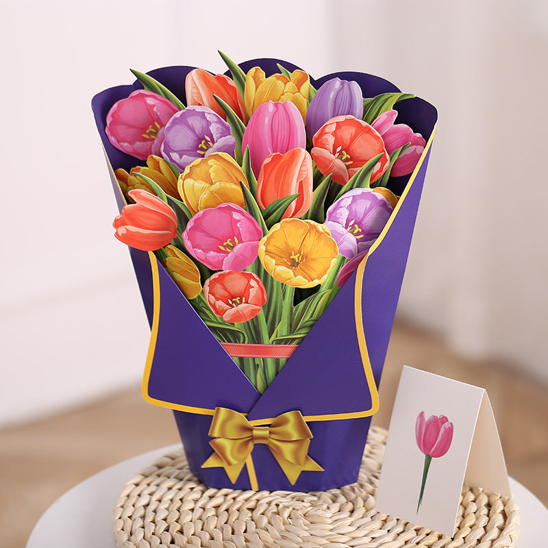 3D Pop-Up Blumenstrauß Karte