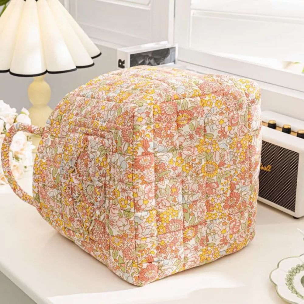 Zarter Floral Canvas Aufbewahrungskorb