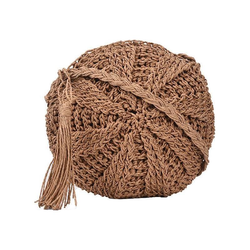 Modische Boho-Häkel-Tasche für Damen – Handgefertigte Umhängetasche mit Quaste für Strand und Freizeit 3