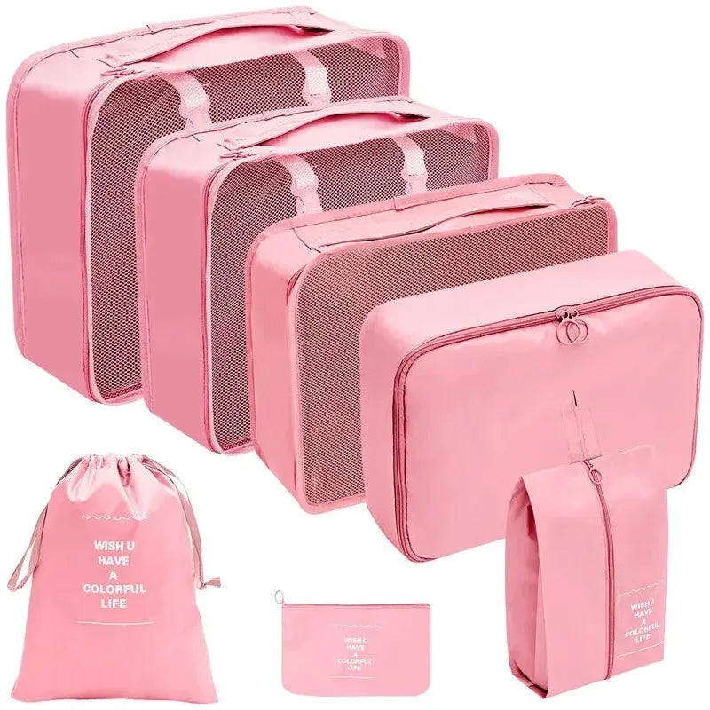7-teiliges Reiseorganizer Set mit Aufbewahrungstaschen für Kleidung, Schuhe und Kosmetik – Platzsparend und Langlebig 3