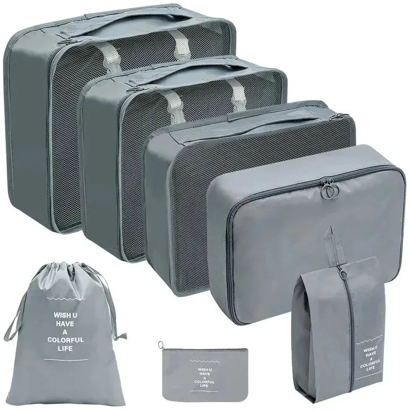 7-teiliges Reiseorganizer Set mit Aufbewahrungstaschen für Kleidung, Schuhe und Kosmetik – Platzsparend und Langlebig 4