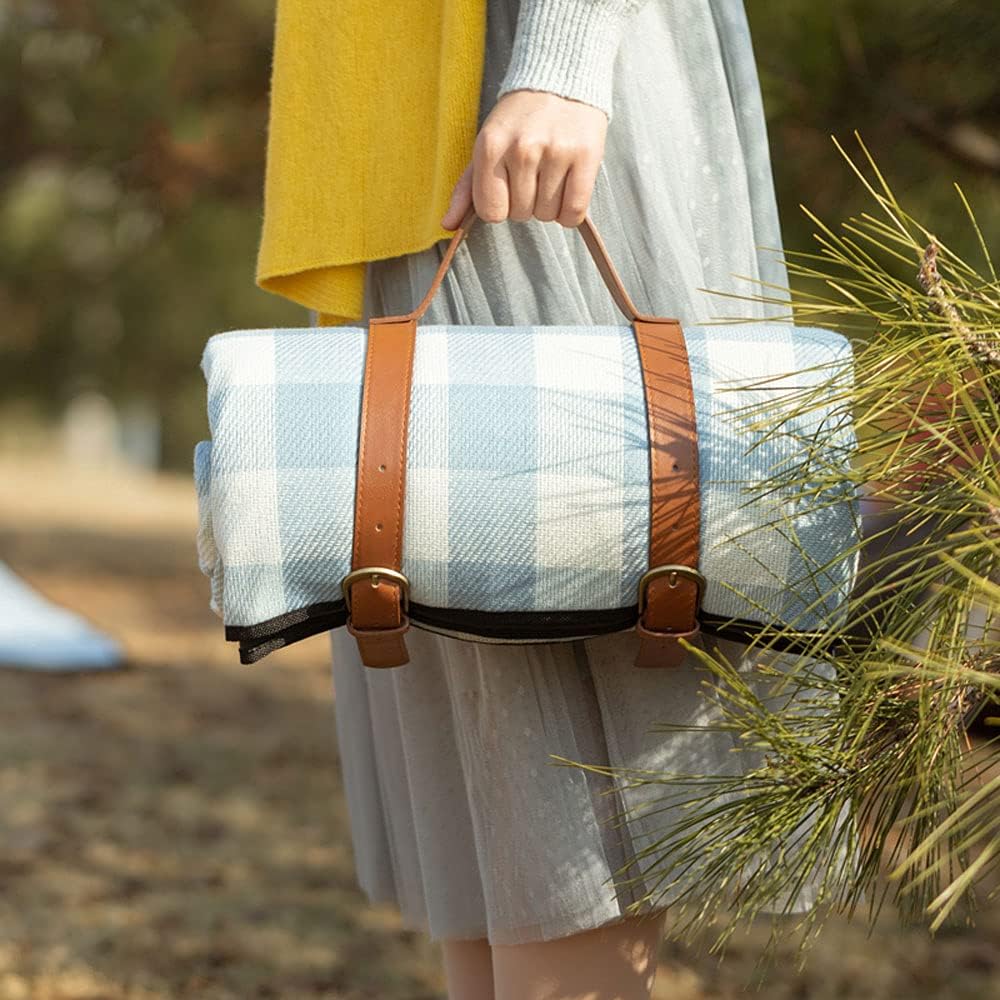 Wasserdichte Picknickdecke – Faltbare Campingdecke, große sandfreie Stranddecke für Outdoor-Aktivitäten, 150 x 200 cm 5