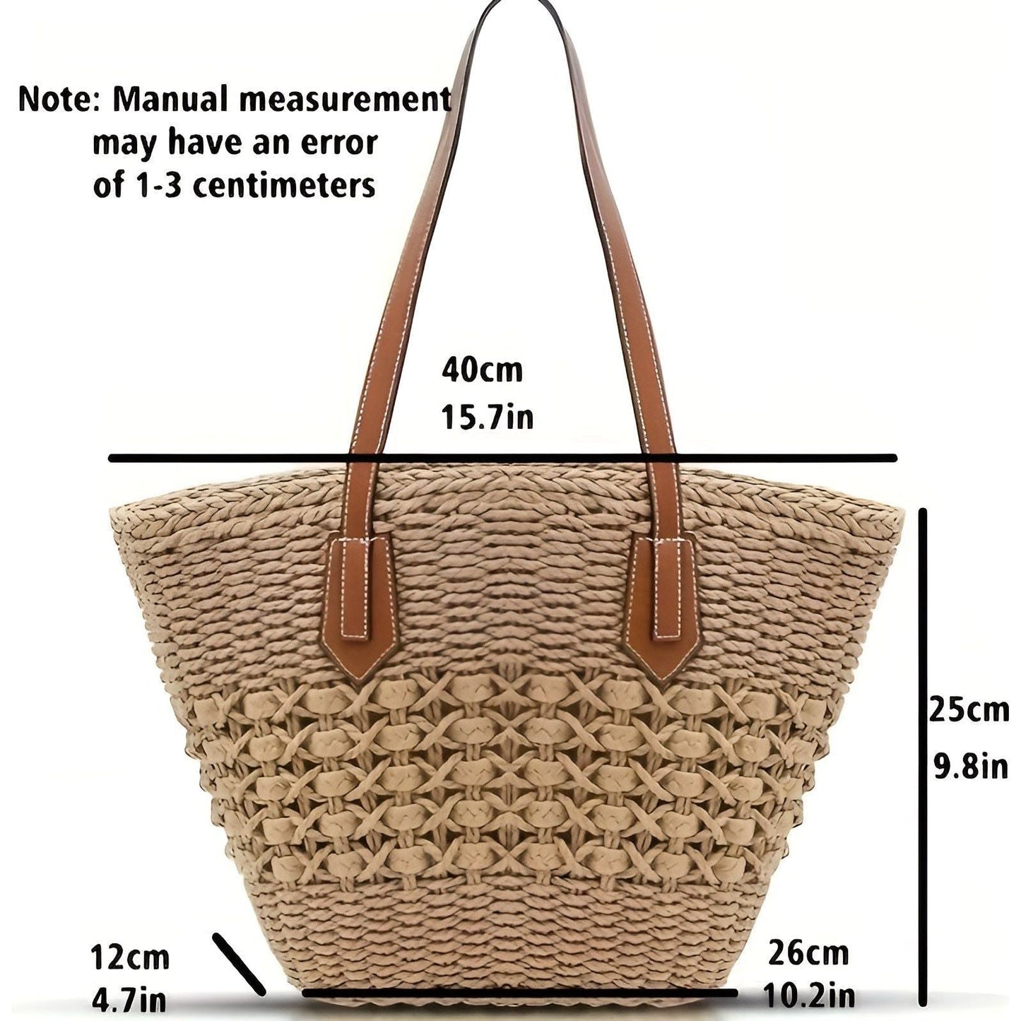 Große Strandtasche aus Stroh – Handgefertigte Badetasche für Strand, Einkäufe und Reisen, vielseitig und stylisch 3
