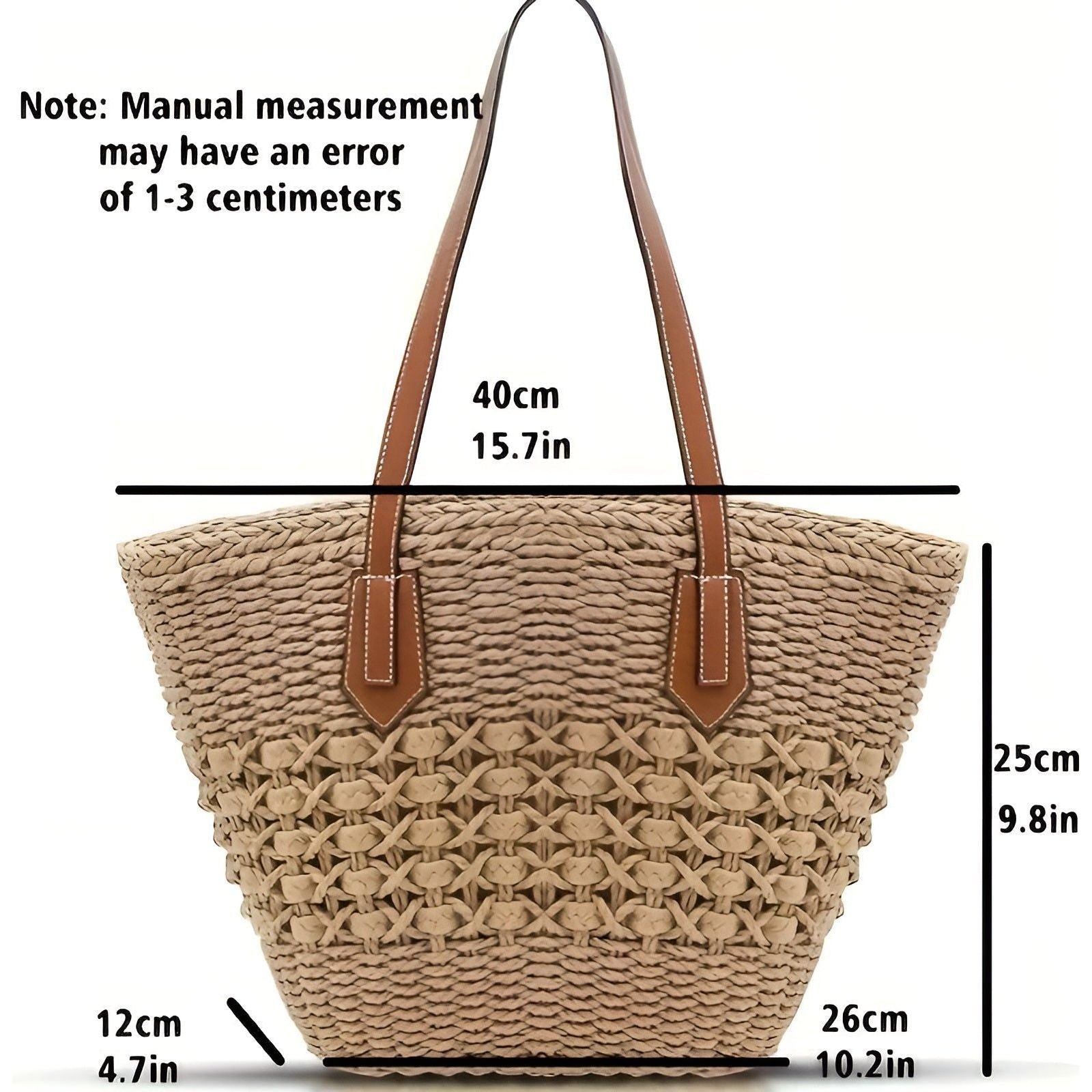 Große Strandtasche aus Stroh – Handgefertigte Badetasche für Strand, Einkäufe und Reisen, vielseitig und stylisch 3