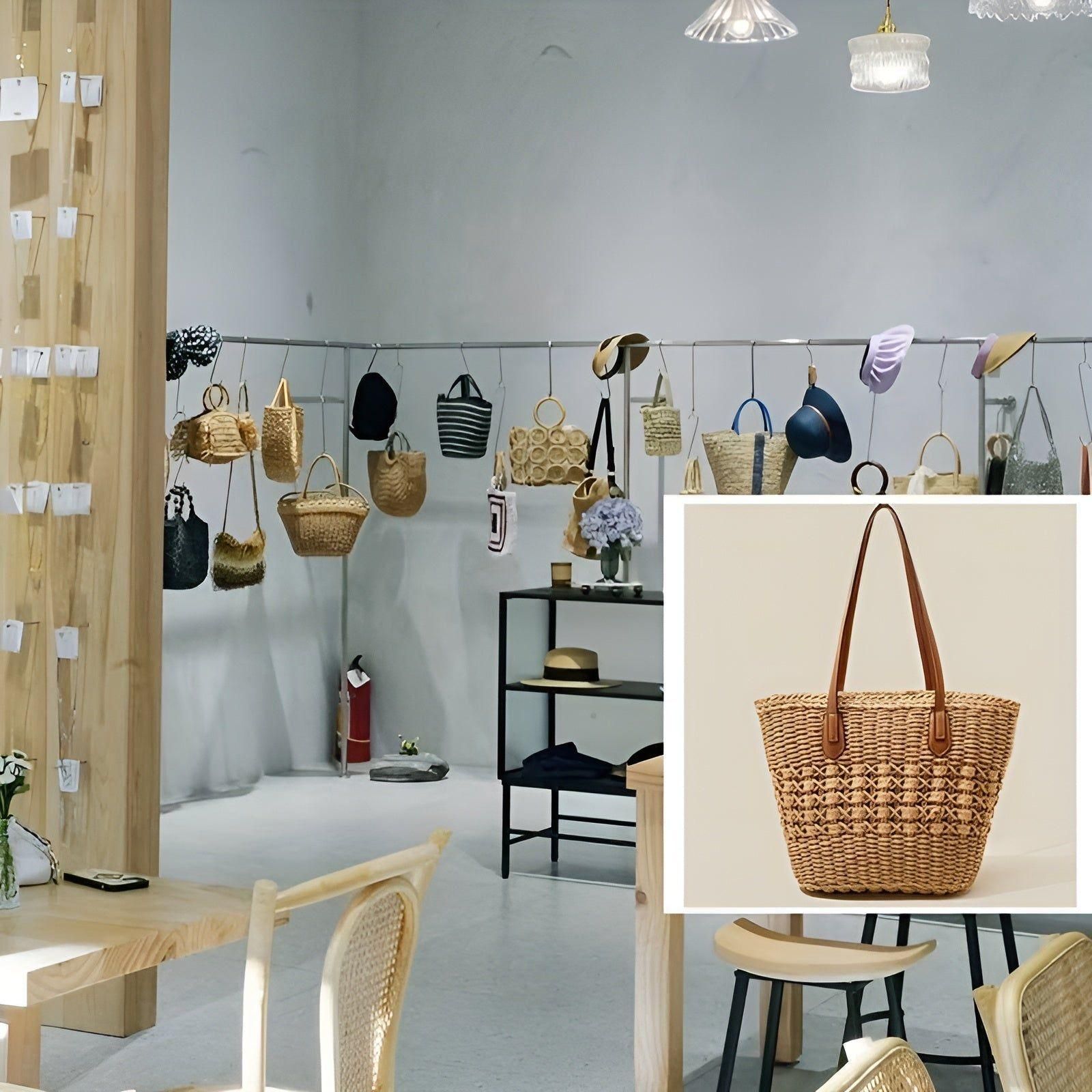 Große Strandtasche aus Stroh – Handgefertigte Badetasche für Strand, Einkäufe und Reisen, vielseitig und stylisch 5