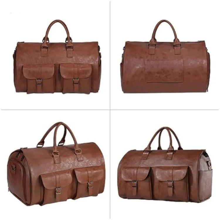 Faltfreie Reisetasche aus PU-Leder für Damen – Großes Cabrio-Design mit verstellbarem Riemen und mehreren Fächern – Ideal für Weekender Reisen-3