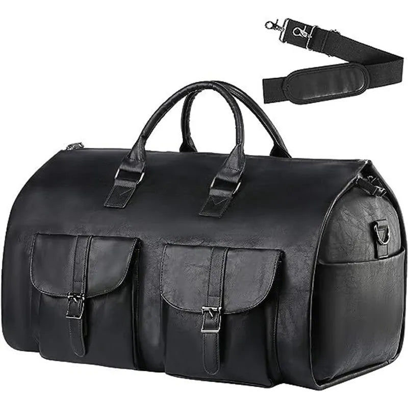 Faltfreie Reisetasche aus PU-Leder für Damen – Großes Cabrio-Design mit verstellbarem Riemen und mehreren Fächern – Ideal für Weekender Reisen-2