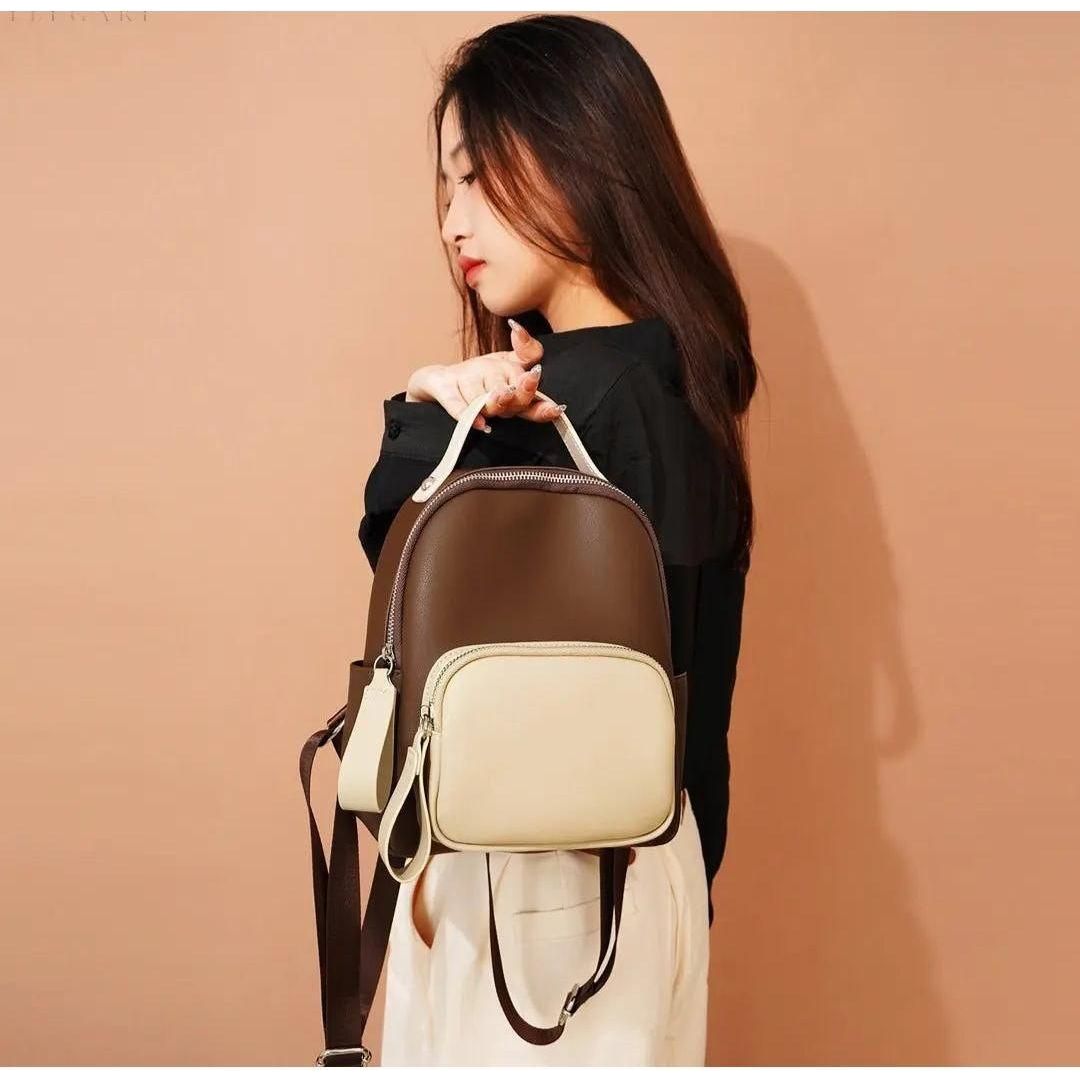 Handgefertigter Reiserucksack Damen aus Veganleder – Stilvoller und geräumiger Reise Rucksack für Alltag und Reisen 1