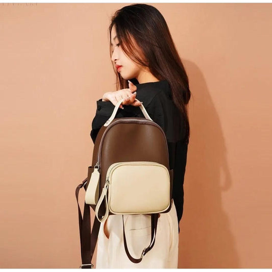 Handgefertigter Reiserucksack Damen aus Veganleder – Stilvoller und geräumiger Reise Rucksack für Alltag und Reisen 1