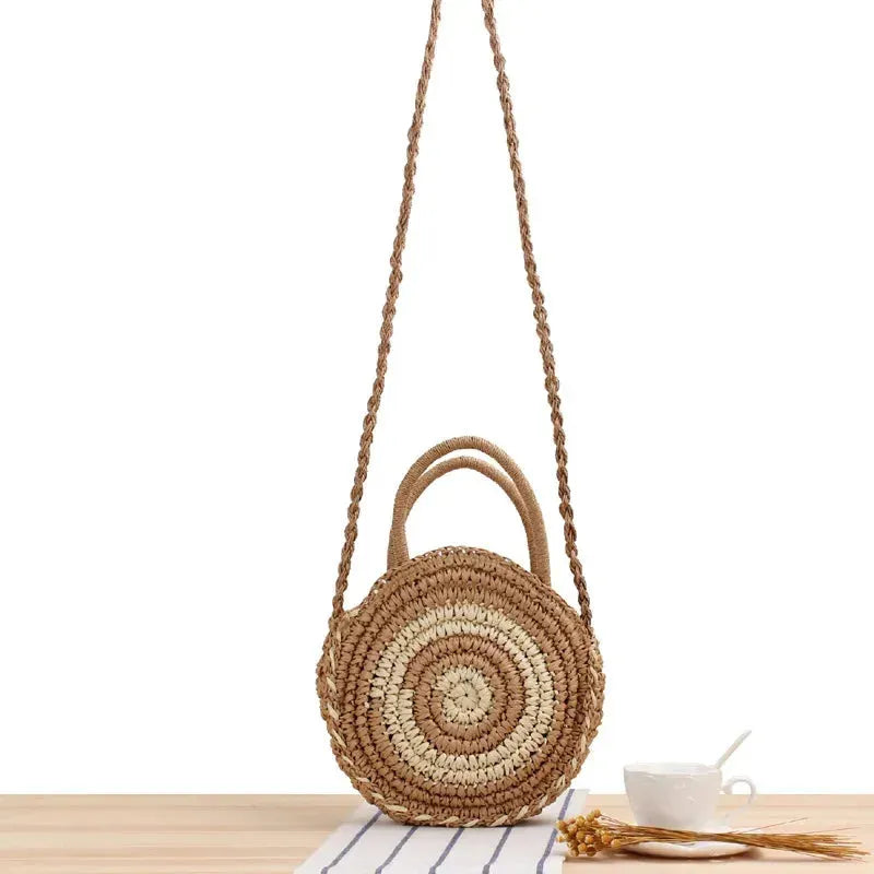 Handgefertigte Große Strandtasche mit Reißverschluss aus Geflochtenem Rattan – Boho Crossbody Bag für Strand und Alltag 5