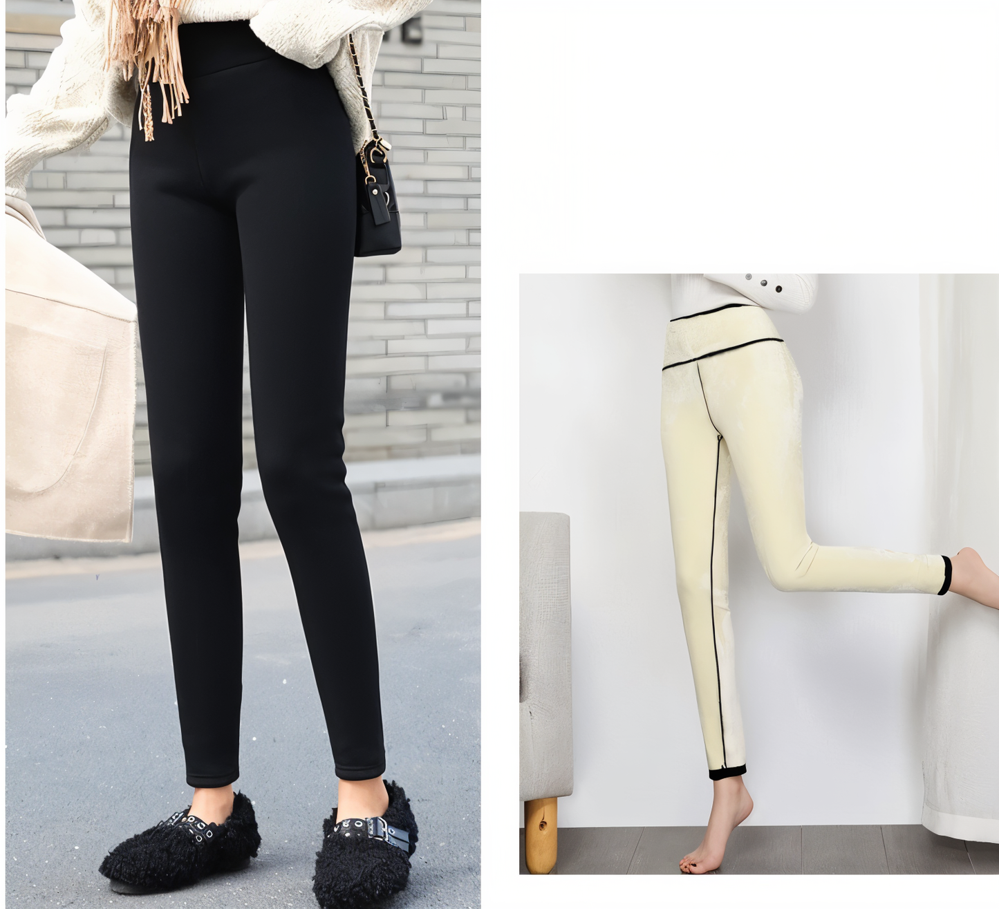 Hohe Taille Fleece-Leggings mit maximalem Komfort