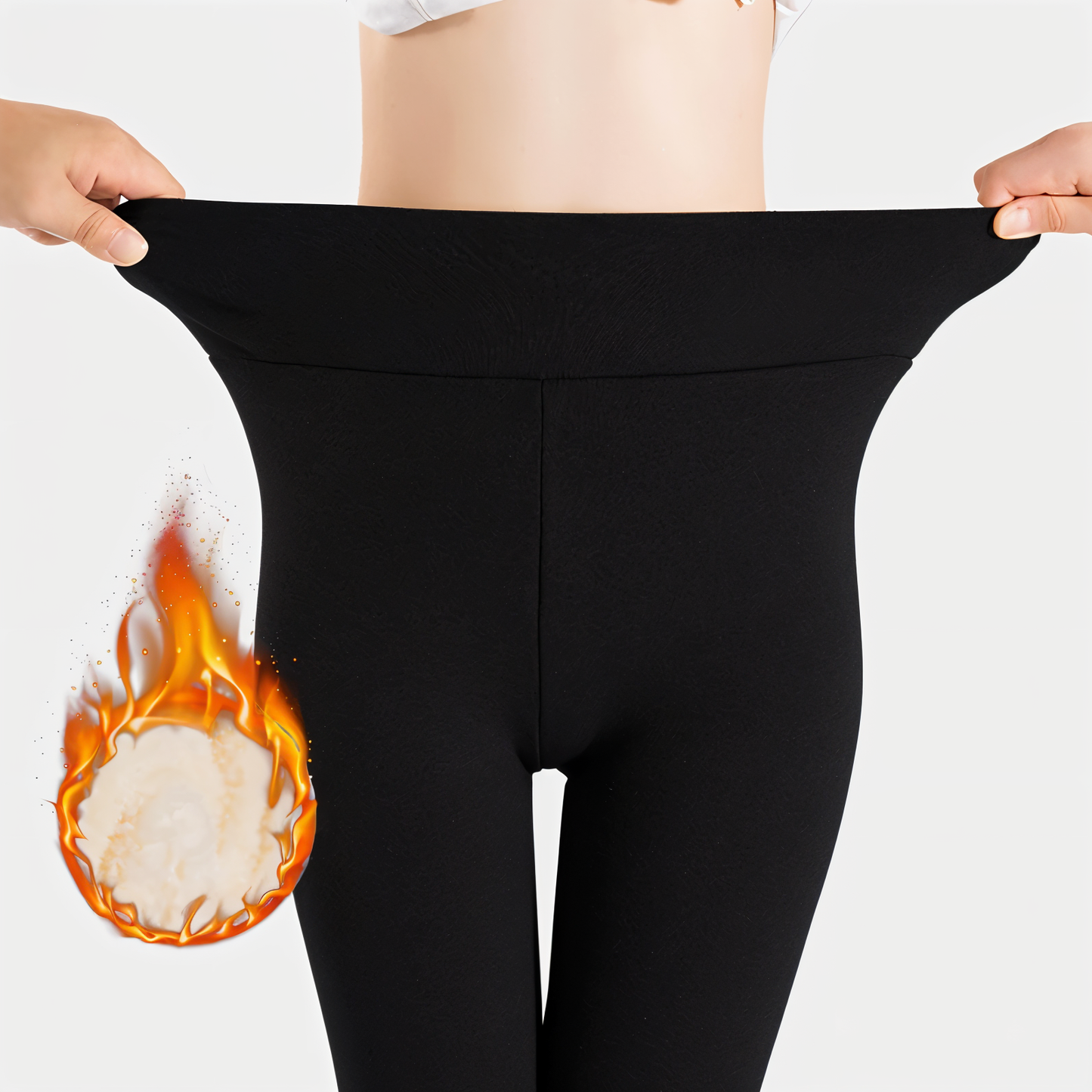 Hohe Taille Fleece-Leggings mit maximalem Komfort