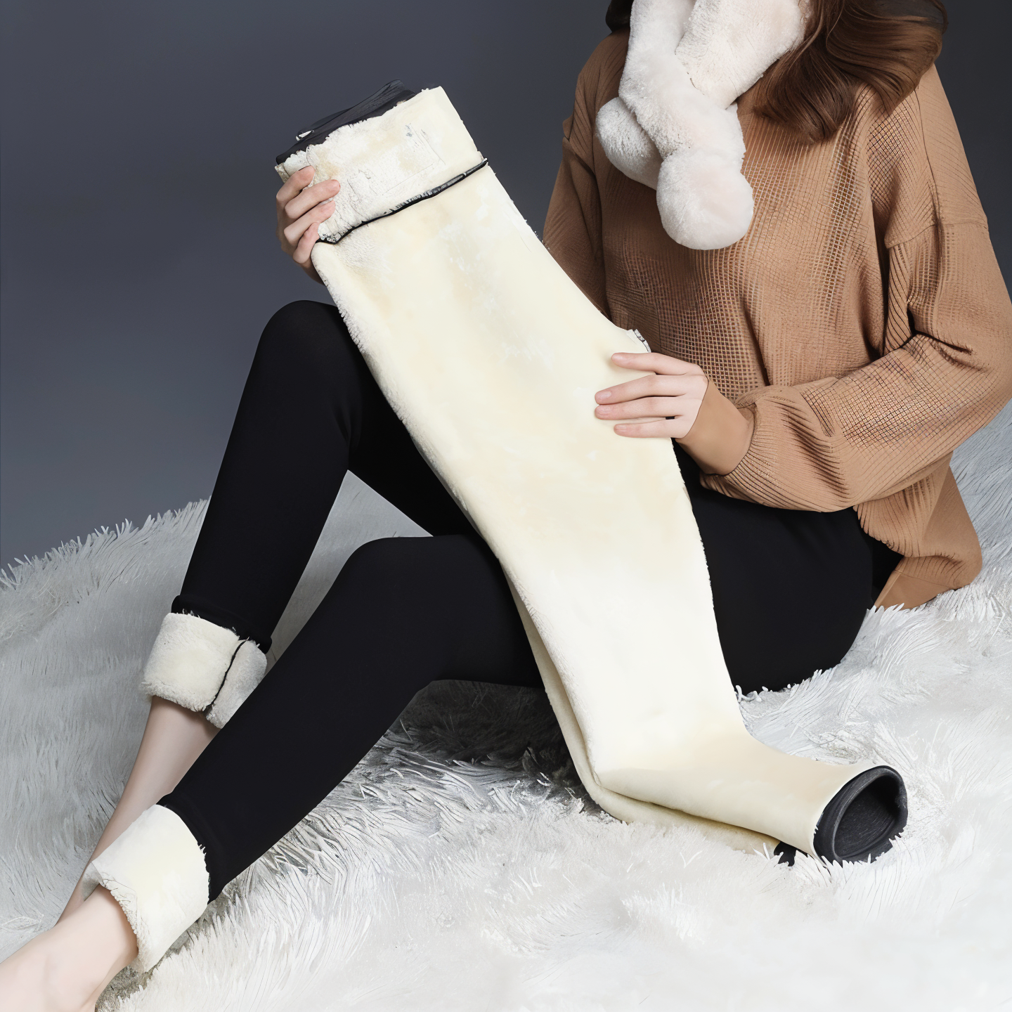 Hohe Taille Fleece-Leggings mit maximalem Komfort