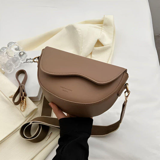 Elegante PU-Leder Umhängetasche Damen mit Breitem Schulterriemen – Stylische Crossbody Bag für Alltag und besondere Anlässe 1