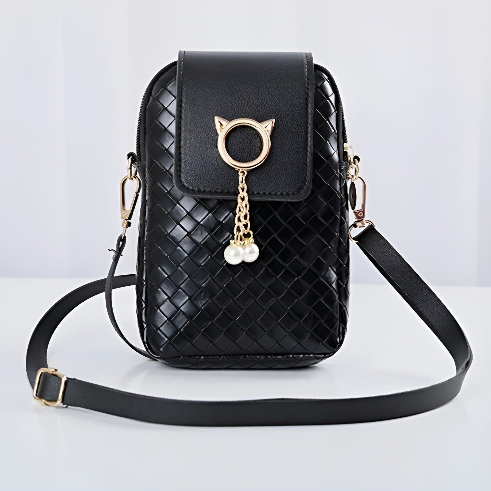 Elegante Umhängetasche Damen aus PU-Leder – Leichte Crossbody Bag für Stilbewusste, 14x8x21 cm, Praktische Innenstruktur 1