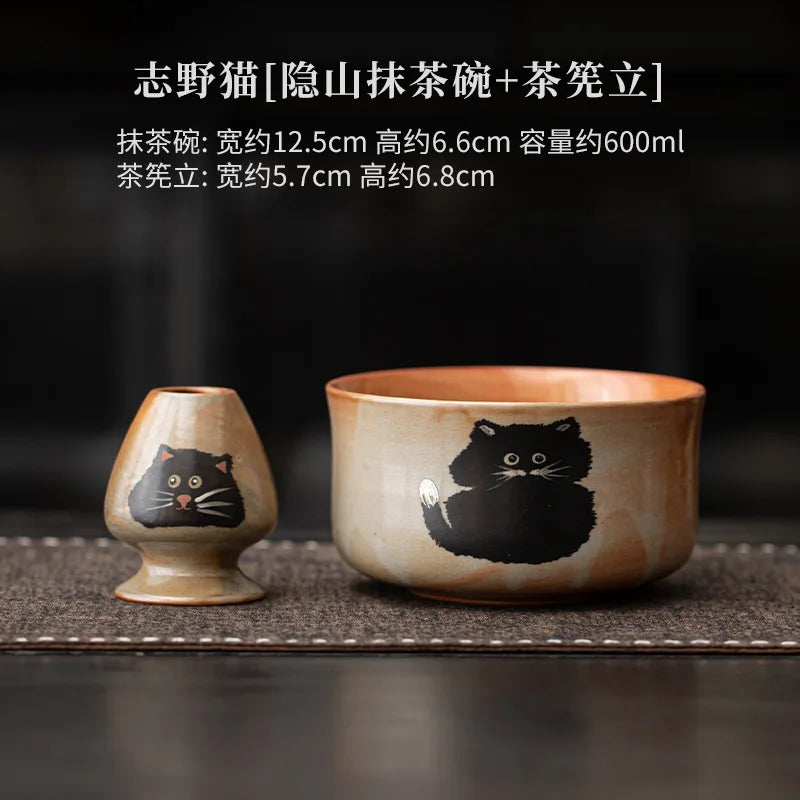 Variant image for Matcha Set mit Katzen-Design – 4-teiliges Matcha Tee Set mit Bambus-Schneebesen und Keramikschale, ideal zum Matcha Set kaufen-6
