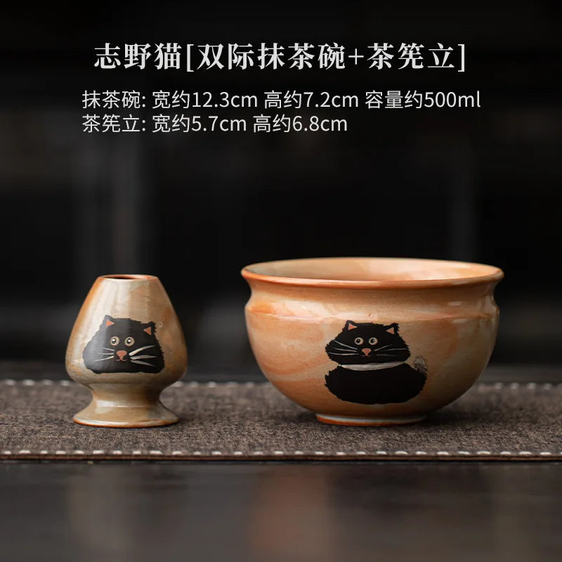 Variant image for Matcha Set mit Katzen-Design – 4-teiliges Matcha Tee Set mit Bambus-Schneebesen und Keramikschale, ideal zum Matcha Set kaufen-5