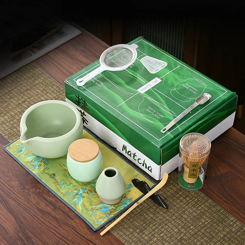 10-teiliges Matcha Set aus Bambus, Keramik und Edelstahl – Perfektes Matcha Tee Set für Anfänger und Tee-Enthusiasten 2