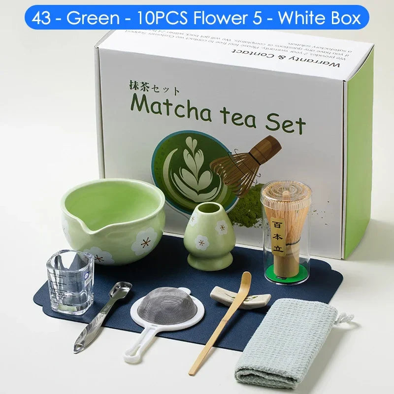 Variant image for 10-teiliges Japanisches Matcha Tee Set – Bambus und Keramik, Ideal als Tee Geschenkset für Teeliebhaber-10