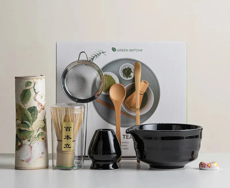 Variant image for 8-teiliges Matcha Set im Sakura Design – Keramikschale, Bambusbesen und Frother für perfekte Teezeremonien-4