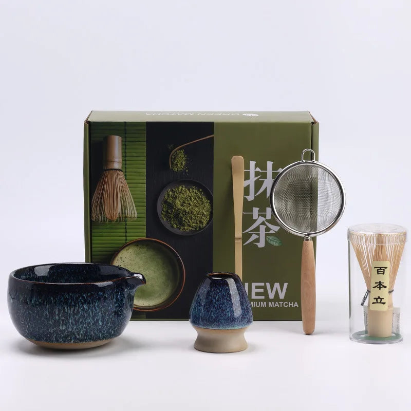 Keramik Matcha Set mit Teeschale, Schneebesen und Pinsel – Traditionelles Matcha Tee Set für die Teezeremonie 5