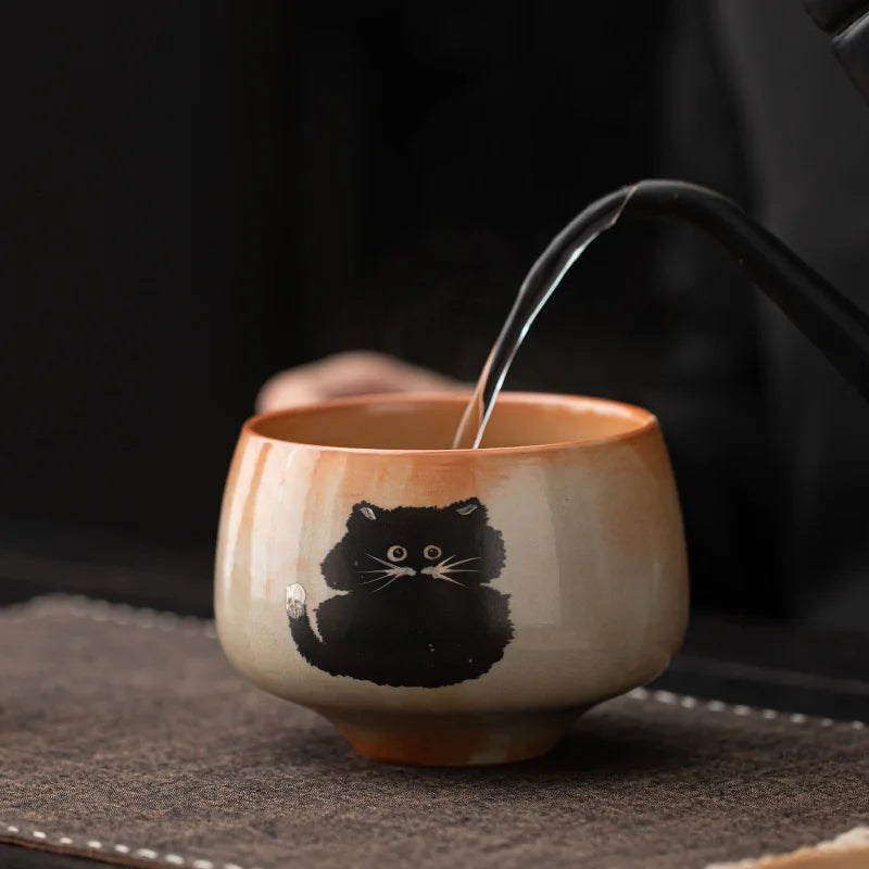 Matcha Set mit Katzen-Design – 4-teiliges Matcha Tee Set mit Bambus-Schneebesen und Keramikschale, ideal zum Matcha Set kaufen 3