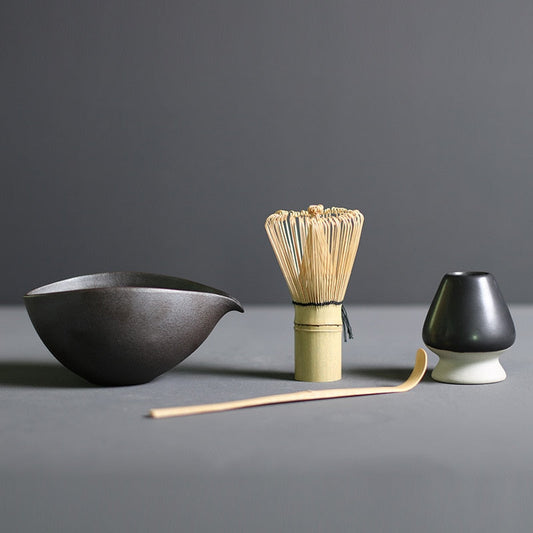 Matcha Set aus Bambus und Keramik