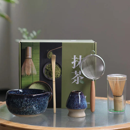 Keramik Matcha Set mit Teeschale, Schneebesen und Pinsel – Traditionelles Matcha Tee Set für die Teezeremonie 1