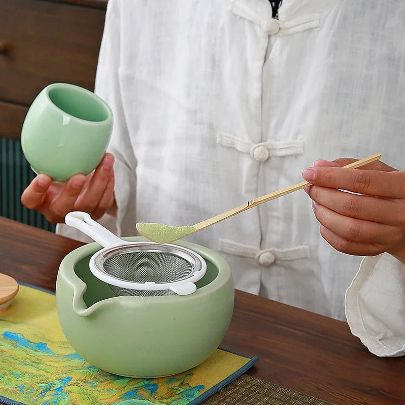 10-teiliges Matcha Set aus Bambus, Keramik und Edelstahl – Perfektes Matcha Tee Set für Anfänger und Tee-Enthusiasten 4