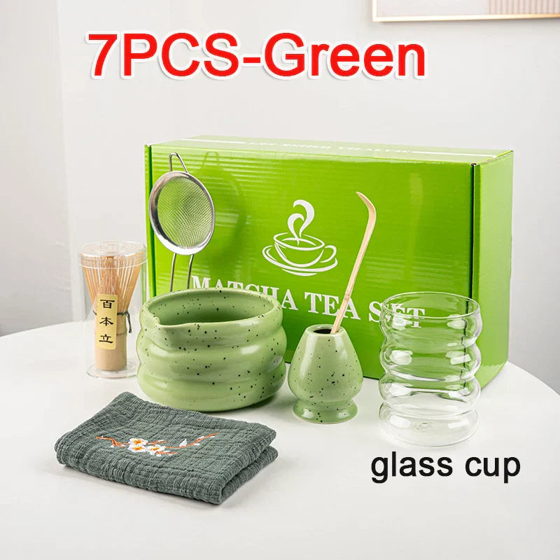Variant image for 7-teiliges Matcha Tee Set aus Bambus und Keramik – Authentisches Teeerlebnis für Teeliebhaber-8