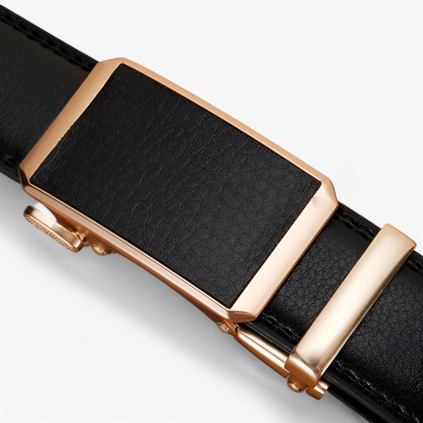 Verstellbarer Gürtel Herren mit Goldener Schleife – Elegantes Accessoire für Männer und Frauen, Umweltfreundliche Materialien, Schwarz-5