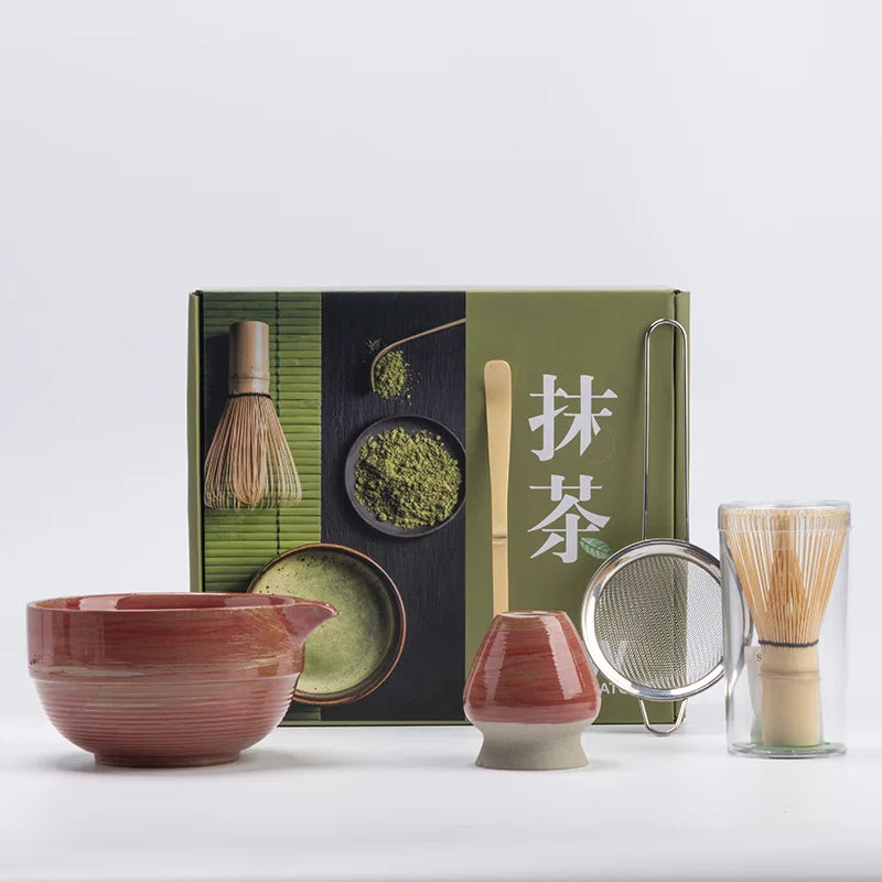 5-teiliges Matcha Set aus Ungiftiger Keramik – Inkl. Bambusbesen, Schüssel, Tee-Scoop und Sifter für Perfekte Teezubereitung 6