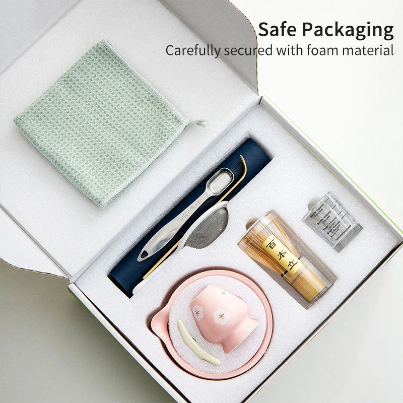 10-teiliges Japanisches Matcha Tee Set – Bambus und Keramik, Ideal als Tee Geschenkset für Teeliebhaber 5
