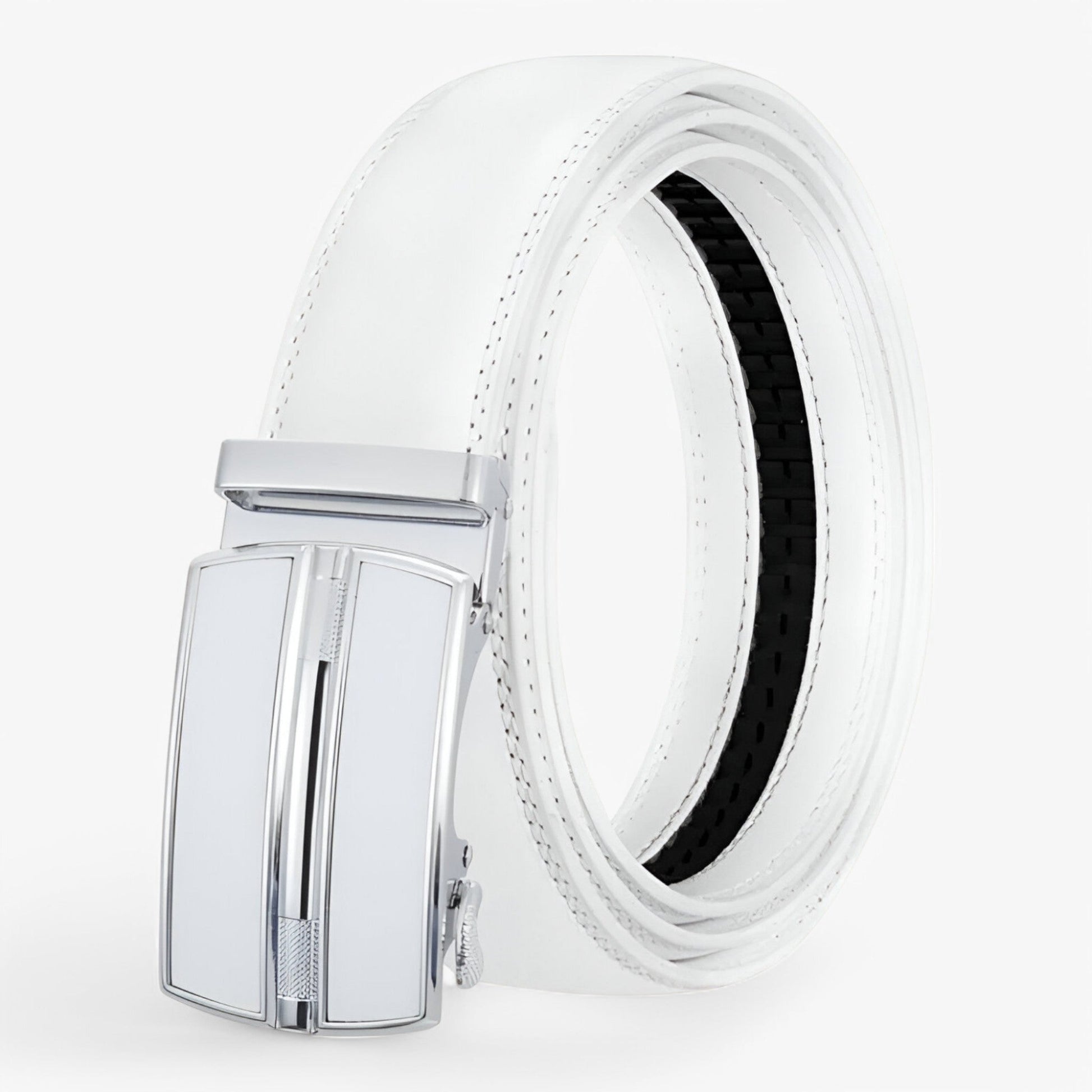 Eleganter Herrengürtel aus echtem Leder mit Automatischer Schleife – Schwarz, 3,5 cm Breit, Ideal für Business und Freizeit-2