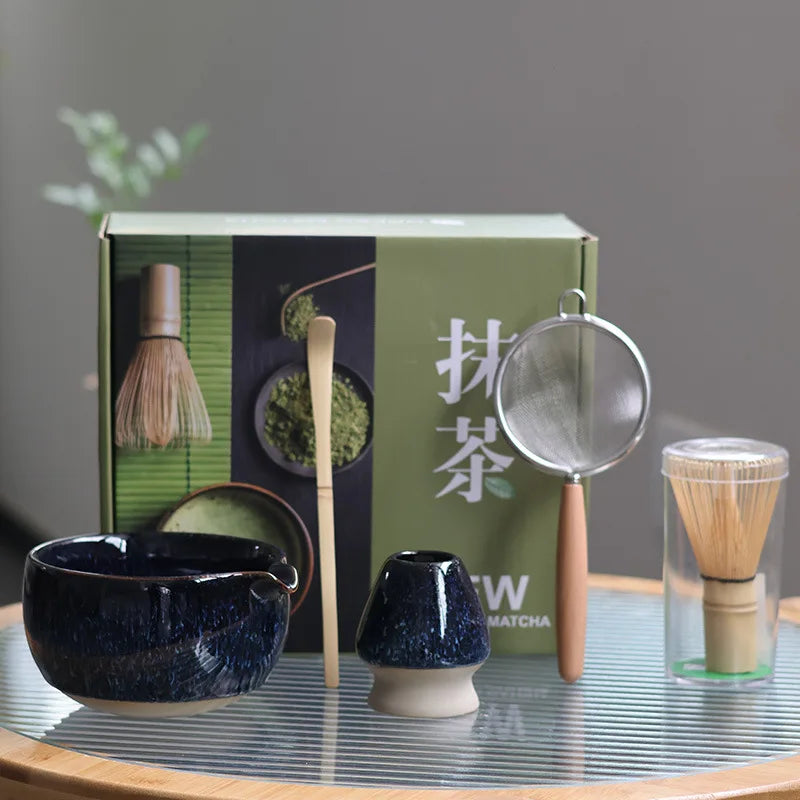 Keramik Matcha Set mit Teeschale, Schneebesen und Pinsel – Traditionelles Matcha Tee Set für die Teezeremonie 2