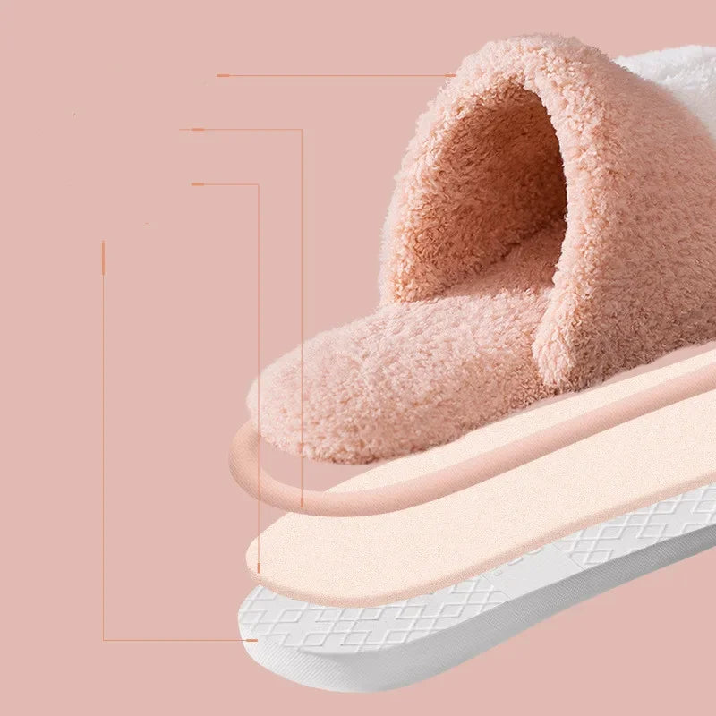 Bequeme Plüsch-Hausschuhe für Damen mit Katzenpfoten-Design